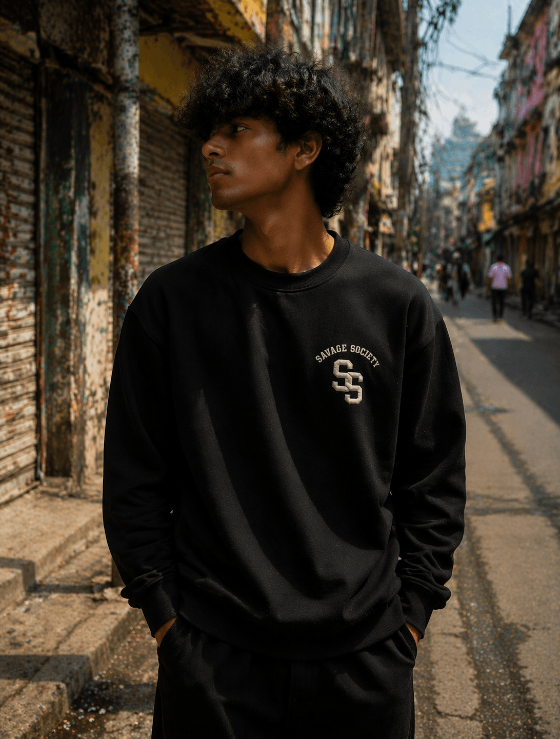 Sri Lankan model wearing Mecha Drift Panels Tee